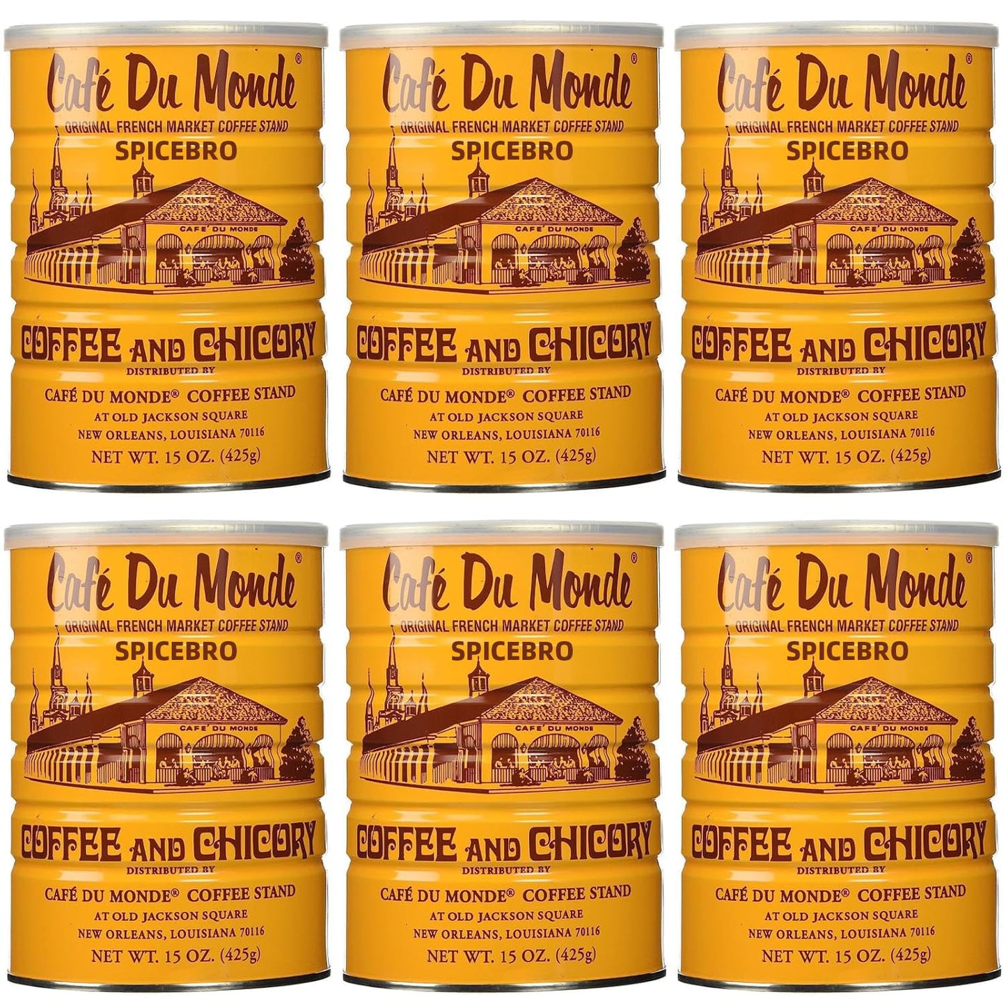 Cafe Du Monde Ground Coffee (6 Cans) and Chickory, 15 oz. cans