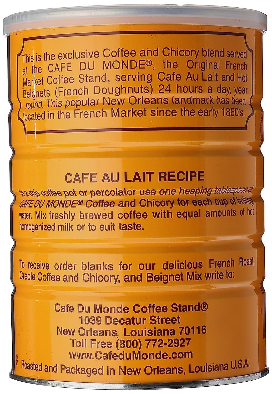 Cafe Du Monde Ground Coffee (6 Cans) and Chickory, 15 oz. cans