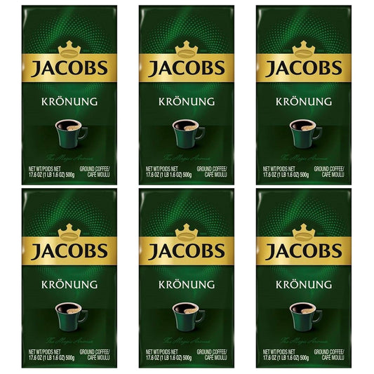 Jacobs Kronung Ground Coffee 500 Gram 1.76 Ounce (6 Pack)
