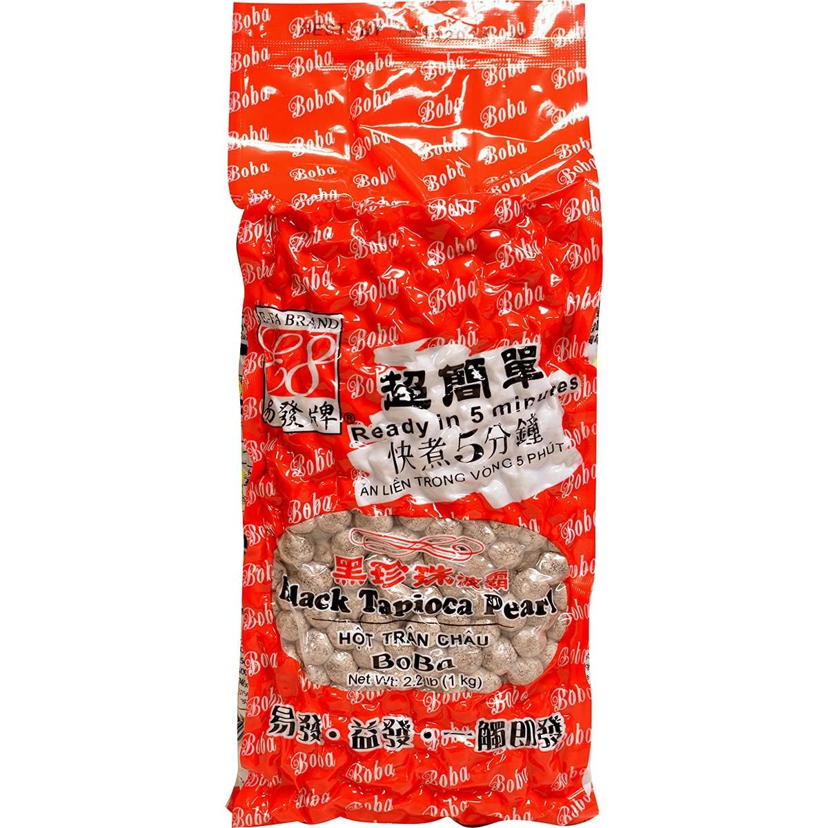 E-FA BRAND E8 Bubble Tea Black Tapioca Pearl 2.2 LB (1 Pack), Tapioca Granules - Flour for Tapioca Starch Flour
