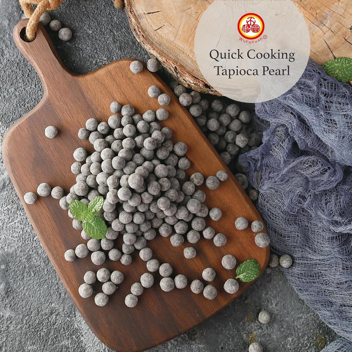 Tapioca Pearl, Black Sugar Flavor, cook and serve after 5 minutes, 8.8 Oz. (1 Pack)