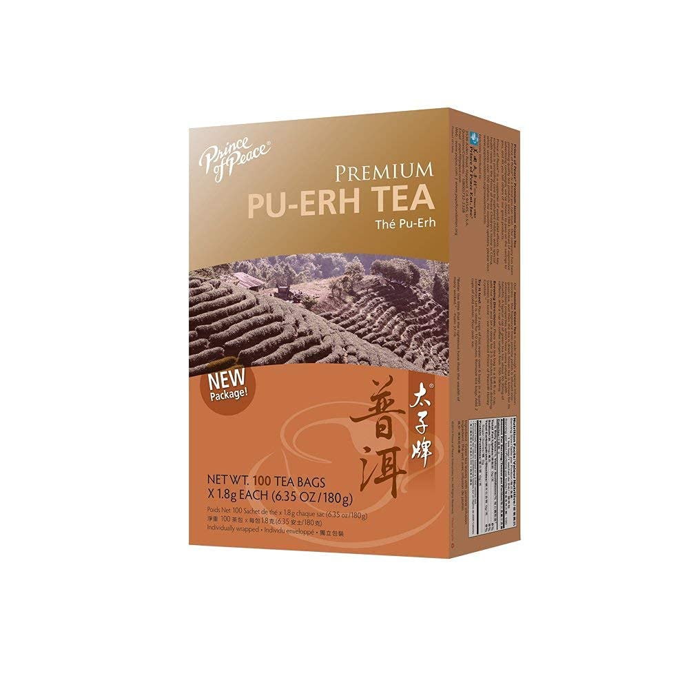 Prince of Peace Premium Pu-Erh Tea, 2 Pack – 100 Tea Bags Each – Fully-Fermented Tea