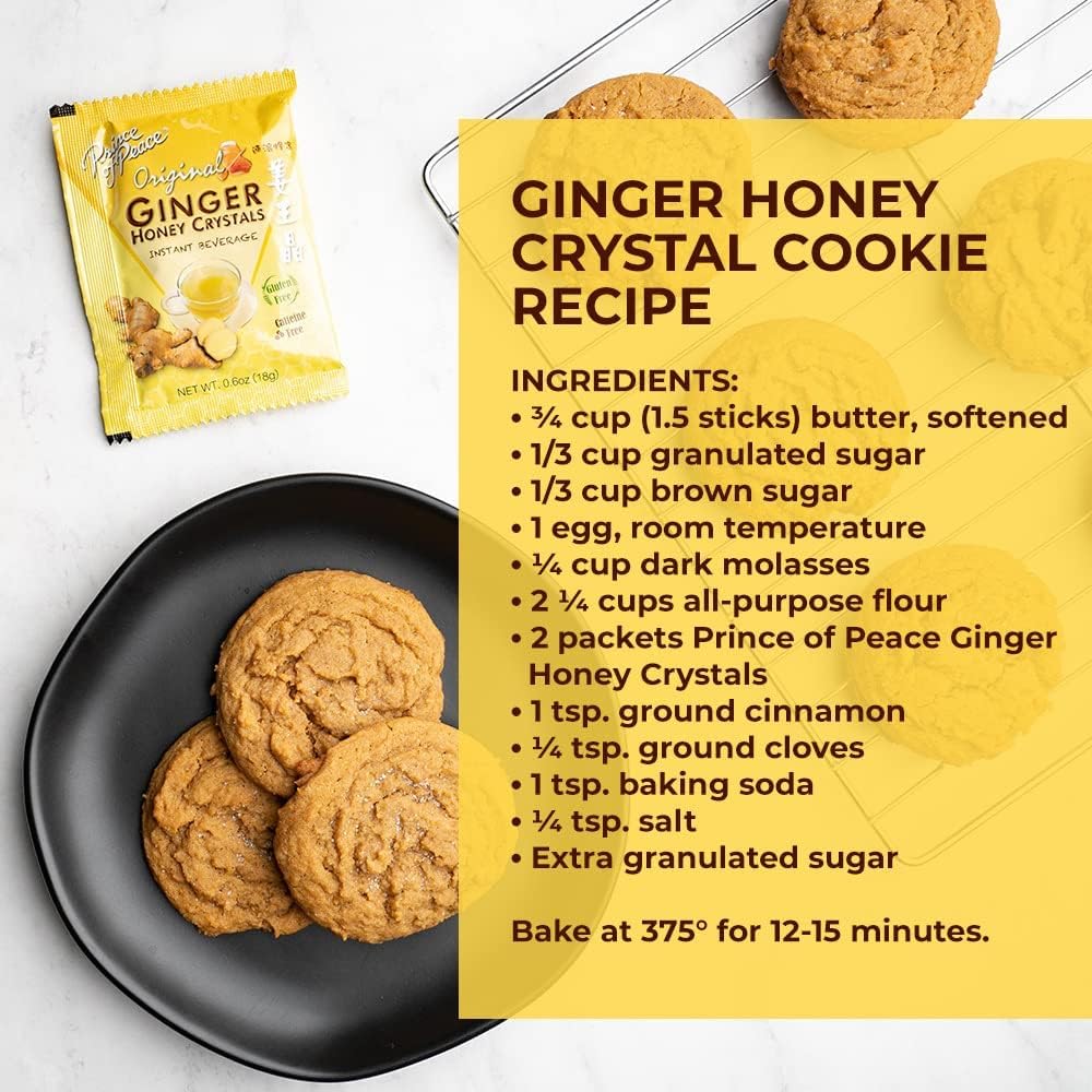 Prince of Peace Ginger Tea, Instant Ginger Honey Crystals 19 Oz, 540g (Pack of 1 x 30 sachets)