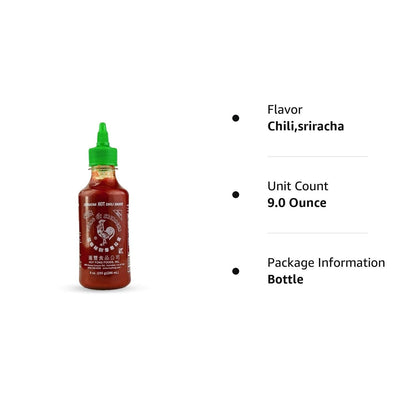 Huy Fong Sriracha Hot Chili Sauce, 9 Ounce, 1 pack
