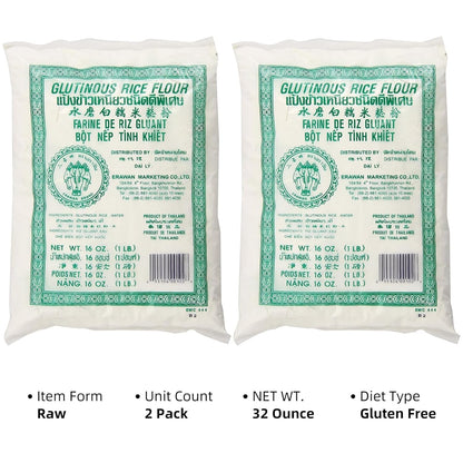 Glutinous Rice Flour, 16 Ounce x 2 Pack