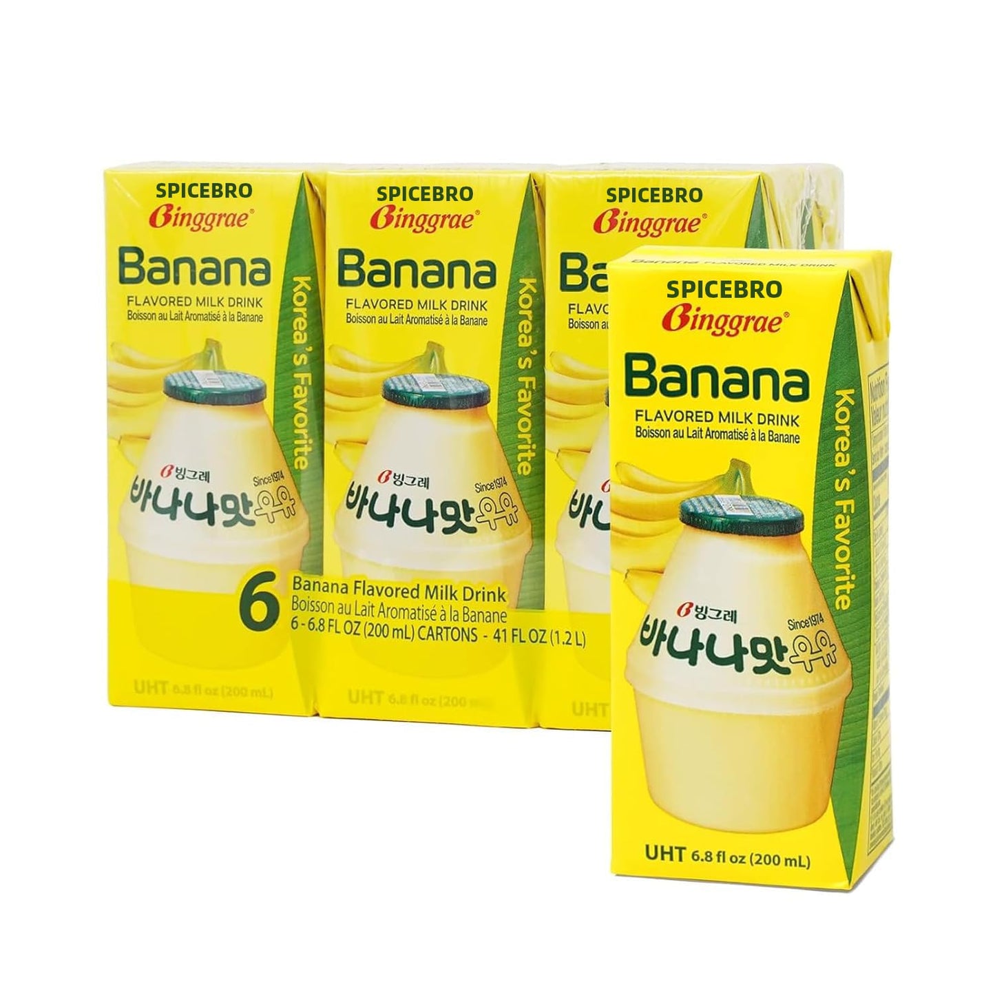 Binggrae Banana Flavored Milk Classic & Original Banana Milk 6 Pack