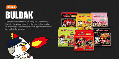 Korean Spicy Ramen Buldak Ramen Asian Snack Buldak Ramen Cream Carbonara Flavor 24.65 oz (Pack of 5) 140g x 5