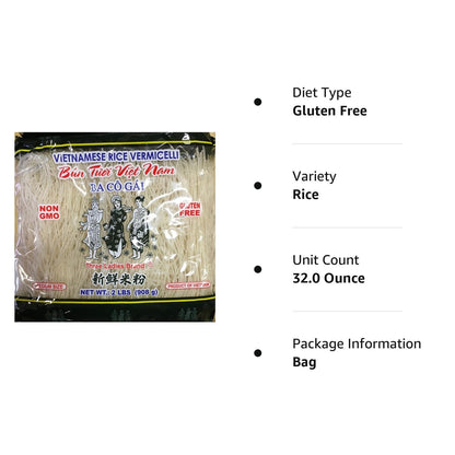 Three Ladies Vietnamese Rice Stick(vermicelli) 2lbs (1 Pack)