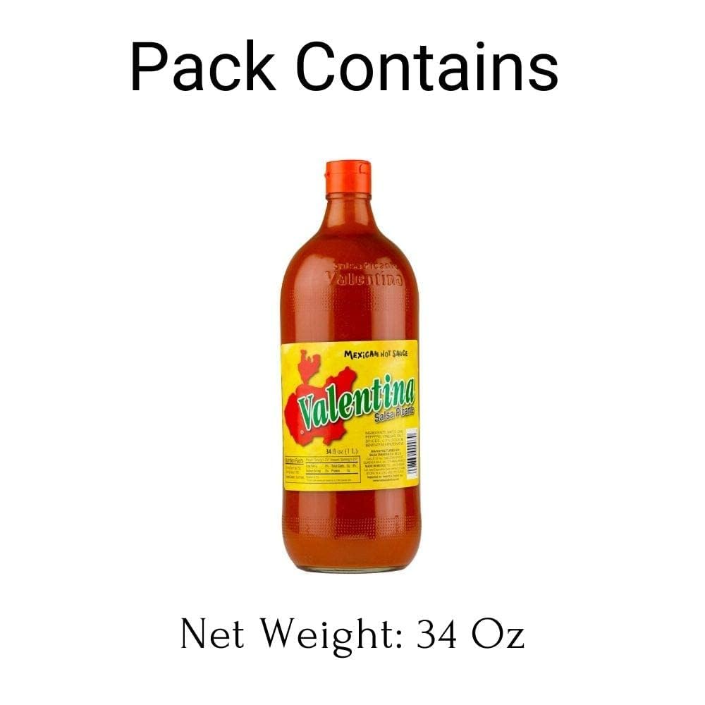 Mexican Hot Sauce with 34 Oz Bottle | Sauce for Spicy Food Everyday Imported by Wholesale San Diego