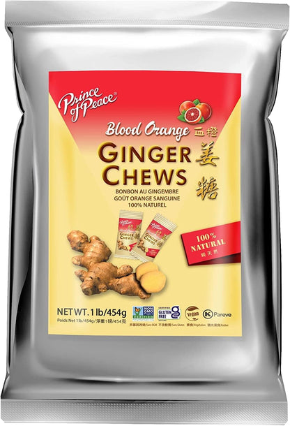 Orange Ginger Chews, 1 lb. Candied Ginger, Ginger Chews Candy, Candy Pack