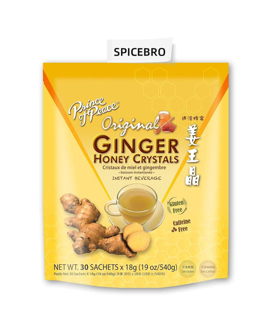 Prince of Peace Ginger Tea, Instant Ginger Honey Crystals 19 Oz, 540g (Pack of 1 x 30 sachets)