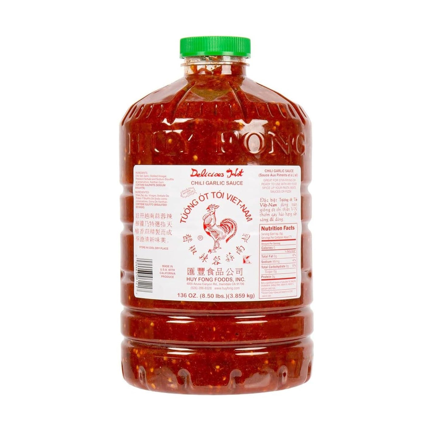 Chili Garlic Sauce, 8.50 Pound,Garlic,136.0 Ounce Huy Fong