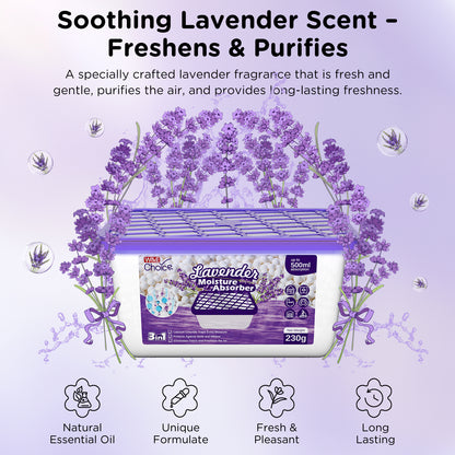 W&E Choice Moisture Absorbers With Lavender Scent, Portable Dehumidifier for Closet&Bathrooms, Kitchen, Humidity Absorber Odor Eliminator Absorber