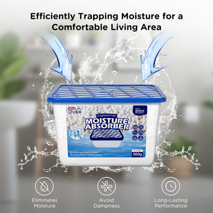 W&E Choice Moisture Absorbers, 12.7 Oz Portable Humidity Absorber Boxes for Your Bathroom, Closet & Car, Dehumidifier with Fragrance Free, 3 Pack