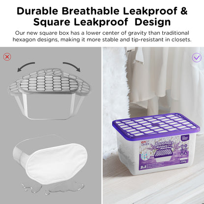 W&E Choice Moisture Absorbers With Lavender Scent, Portable Dehumidifier for Closet&Bathrooms, Kitchen, Humidity Absorber Odor Eliminator Absorber