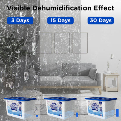 W&E Choice Moisture Absorbers, 12.7 Oz Portable Humidity Absorber Boxes for Your Bathroom, Closet & Car, Dehumidifier with Fragrance Free, 3 Pack