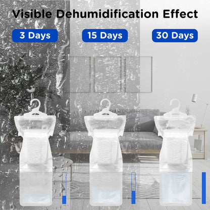 W&E Choice Moisture Absorbers Hanging Bag for Your Closet, Dehumidifier Bags for Bathroom , Fragrance Free Humidity Packs, 10 Pack, 9.9 Oz