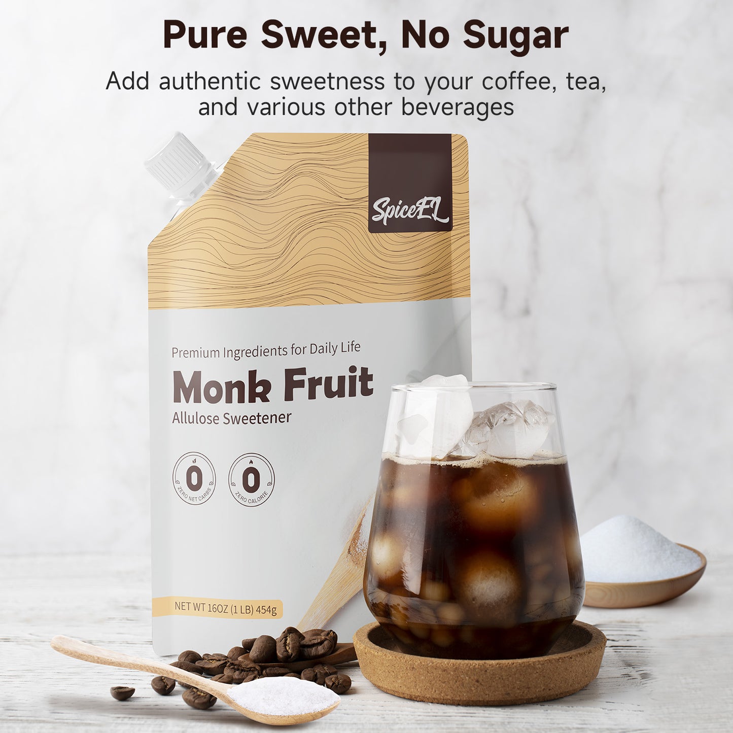 SPICEEL Monk Fruit Sweetener with Allulose (3 Ib)