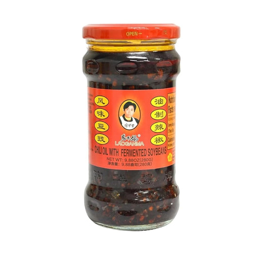 Lao Gan Ma Chili Oil with Fermented Soybeans 9.88OZ, LGM Chili Sauce 280g