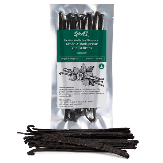 SPICEEL 25 Madagascar Vanilla Beans Whole Grade A Vanilla Pods