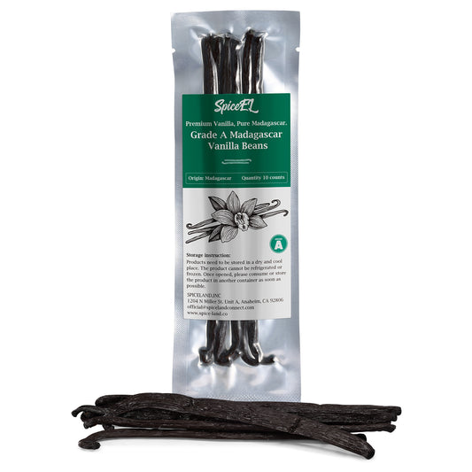 SPICEEL 6 Madagascar Vanilla Beans Whole Grade A Vanilla Pods