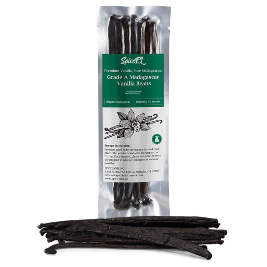 SPICEEL 10 Madagascar Vanilla Beans Whole Grade A Vanilla Pods